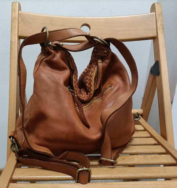Italian Leather Handbags Woven Leather Bags Backpack