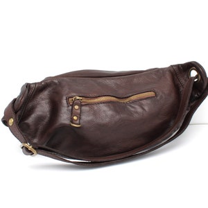 Leather Sling Bag One Shoulder Bag Crossbody Waist Bag Leather Pouch ...
