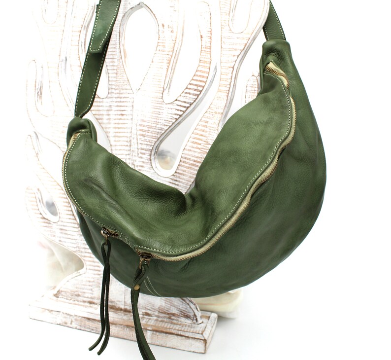 Leather Sling Bag for Women's Leather Bag Green One - Etsy