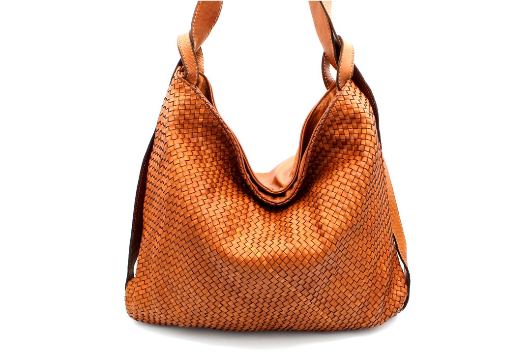 Woven Leather Bags Convertible Weave Leather Backpack Special Etsy
