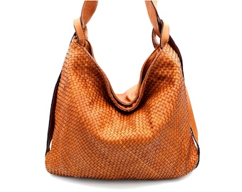 Woven Leather bags Convertible Weave Leather Backpack Special Edition