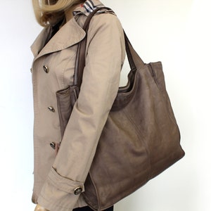 Leather Bag Soft Totes Leather Hobo Shoulder Handbag for women image 10