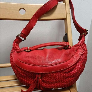 Leder Sling Bag Soft Woven Gürteltasche Leder Beutel Tasche Damen Bauchtasche aus weichem Leder Pink