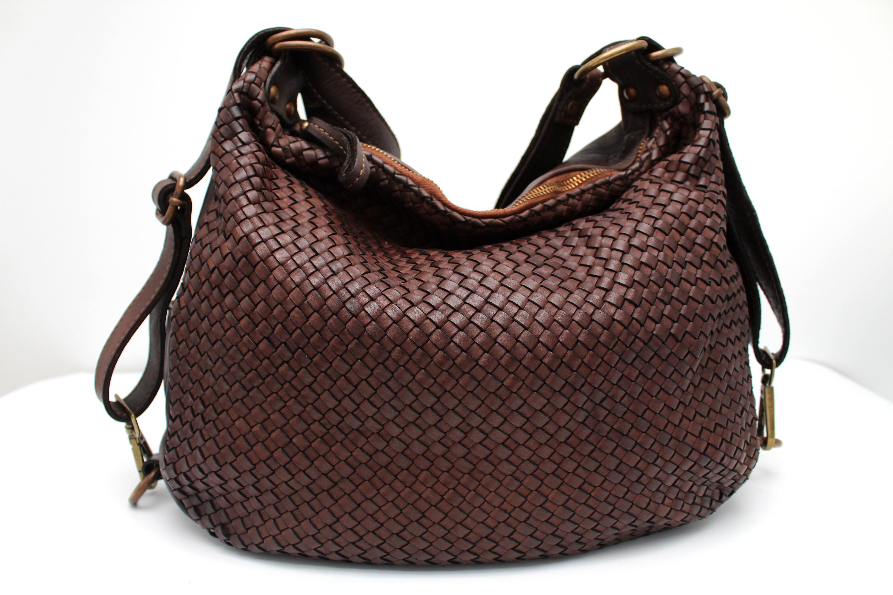 Italian Leather Handbags Woven Leather Bags Backpack Convertible Soft Braded Leather Etsy Canada