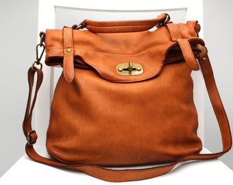 Leather Bag NEW by Italian Craftsmen Amazing Quality Shoulder Handbag Backpack