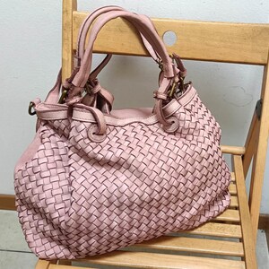 Weave Leather handbag Woven Leather bag Women's leather bags Brown