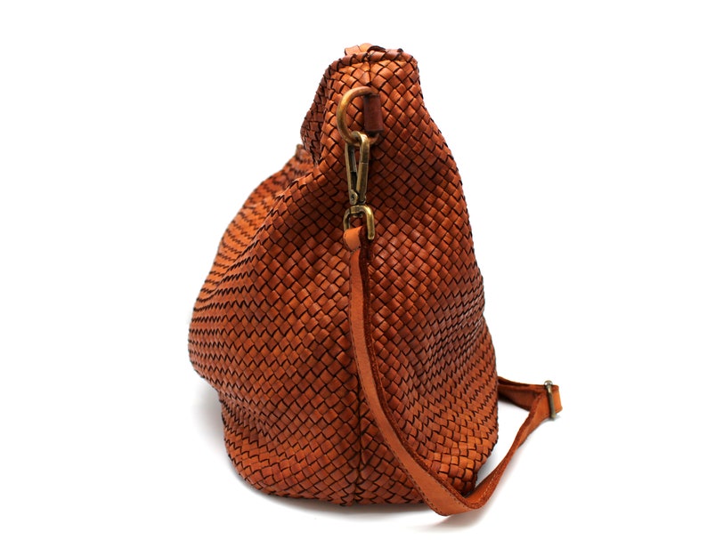 Leather Handbag Soft Leather Bag Woven Leather Handmade image 3