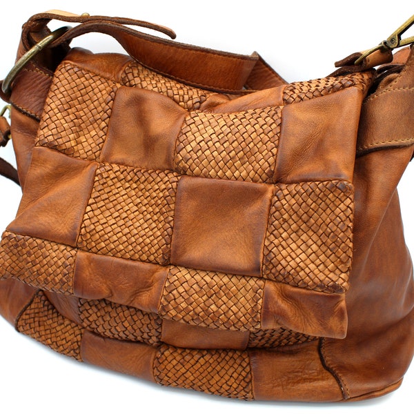 Soft Woven Bag Leather Handbag Women Woven Purse Soft Italian Hobo Bag Leather Totes