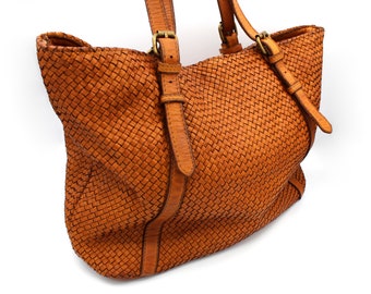 Borsa in pelle intrecciata, borsa in morbida pelle, borsa in pelle più venduta per donna