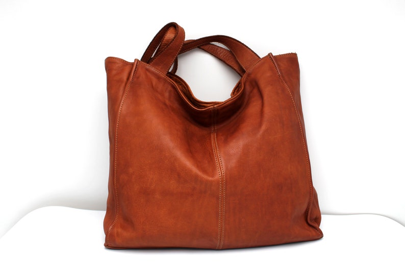 Leather Bag Soft Totes Leather Hobo Shoulder Handbag for women Brown