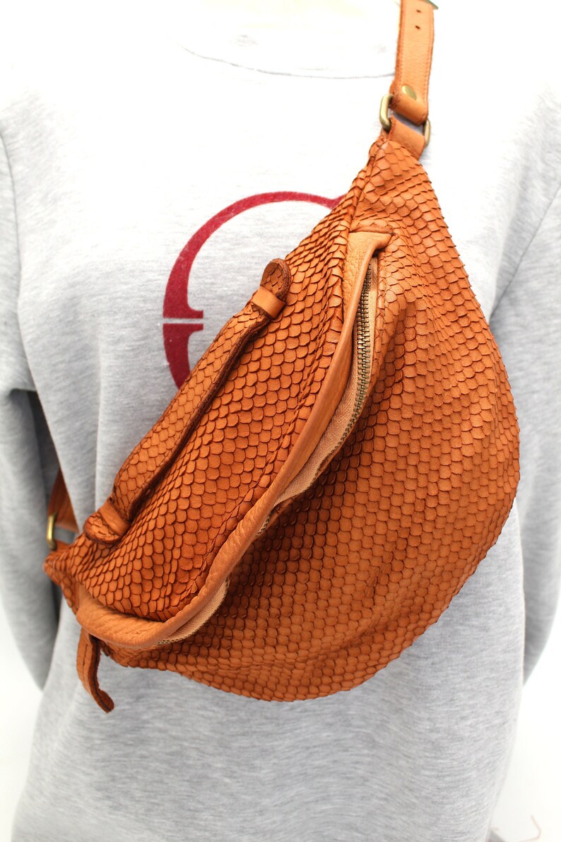 One Shoulder Bag Crossbody Waist Bag Leather Pouch Italy Etsy