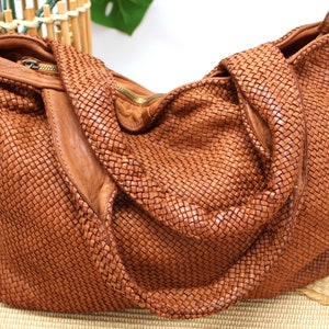 Geflochtene Ledertasche Leder Handtasche Florence Bild 8