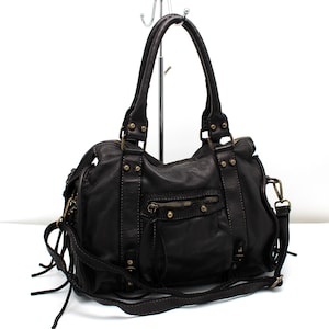Leather Bag Women Handbag Leather Soft Cow Leather Italian Leather Bag Black