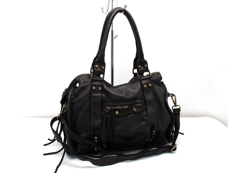 Leather Bag Women Handbag Leather Soft Cow Leather Italian Leather Bag Black