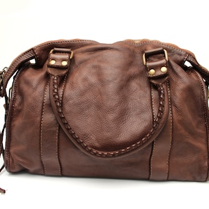 Leather Bag Women Handbag Leather Soft Cow Leather Italian Leather Bag Dark Brown