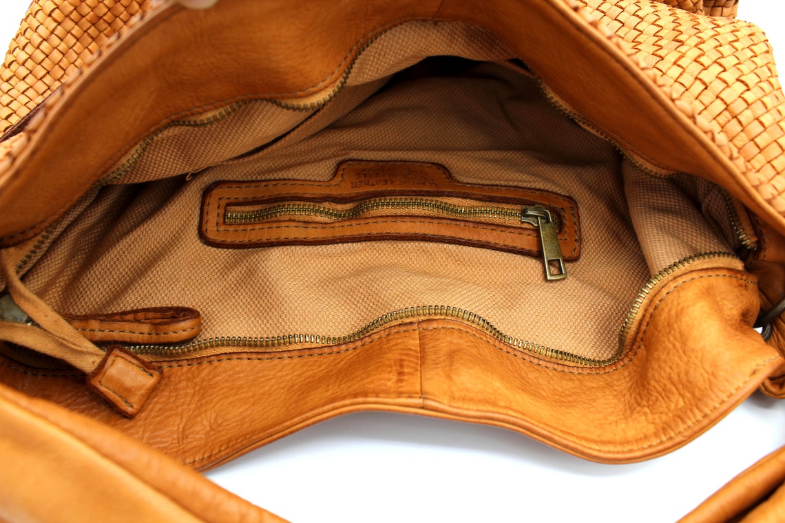 Leather Handbag Italy Leather Bag Woven Soft Leather Bellagio - Etsy