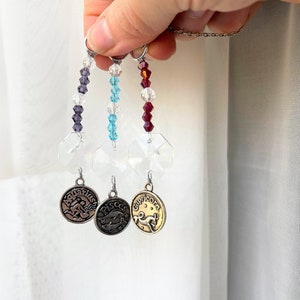 Zodiac Symbol Sun Catchers, Octagon Crystal Suncatcher, Rear View Mirror Accessories, Car Accessories, Zodiac Sign Birthstone Suncatcher