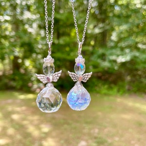 Angel Crystal Suncatchers, Rear View Mirror Accessories, Car Accessories, Guardian Angel Rearview Mirror Charms, Angel Window Decoration