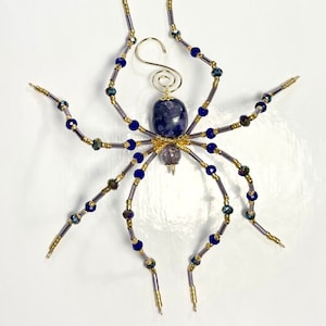 Beaded Spider, Christmas Spiders, Wire Wrapped Spider, Wire Sculpture, Home Decoration, Table Top Art, Goth Christmas, Goth Ornament
