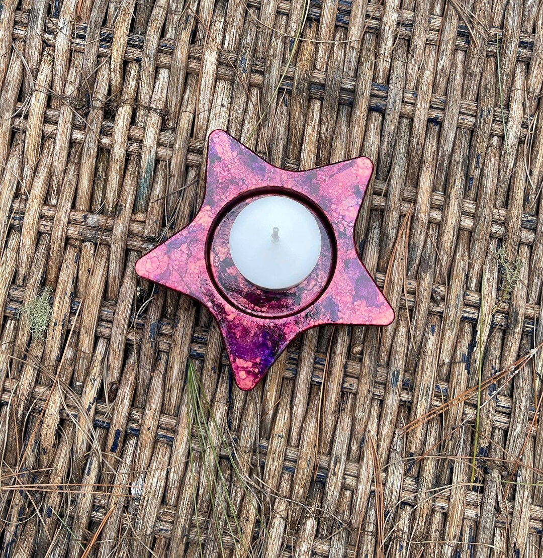 Star Candle Holder, Votive Candle Holder, Hand Painted Candle Holder