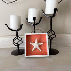 Starfish Art, Shadow Box Art, 3D Beach Themed Wall Art, Beach Themed Home Decor, Table Top Art, Coastal Decor, Starfish Shadow Box Art