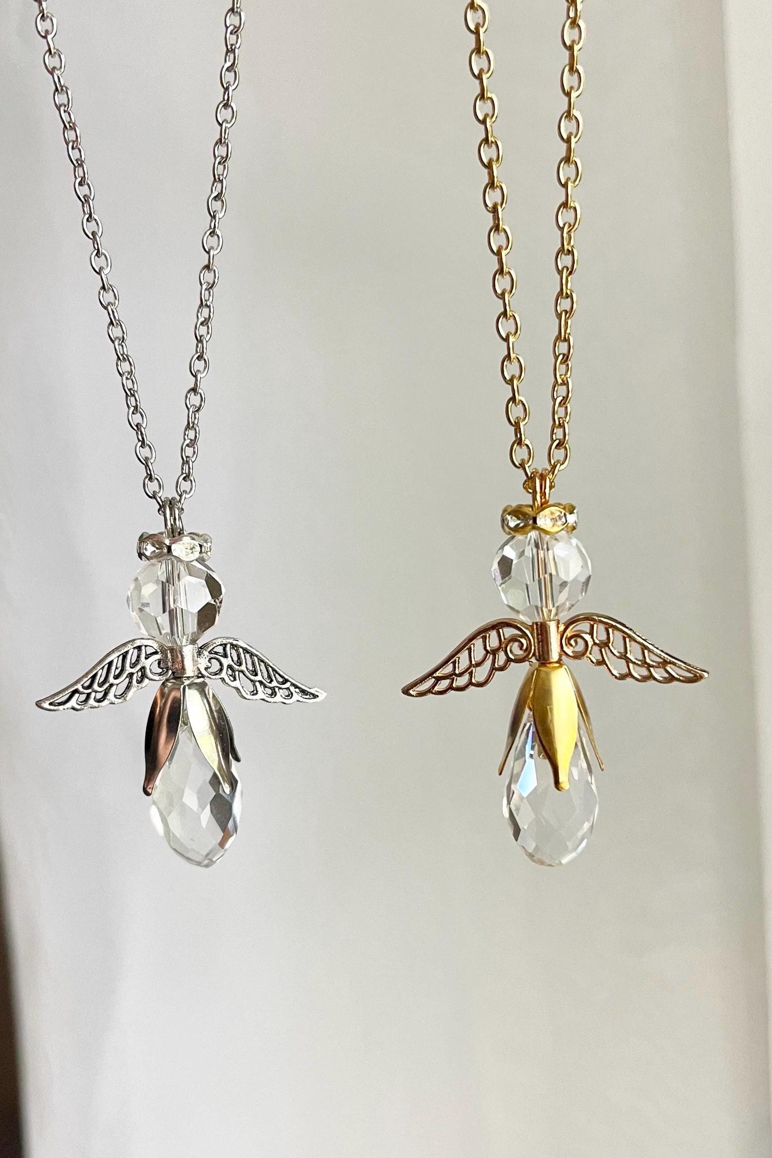 2 Stück Schutzengel Auto-Anhänger - Gold & Silber, Deko Für Rückspiegel