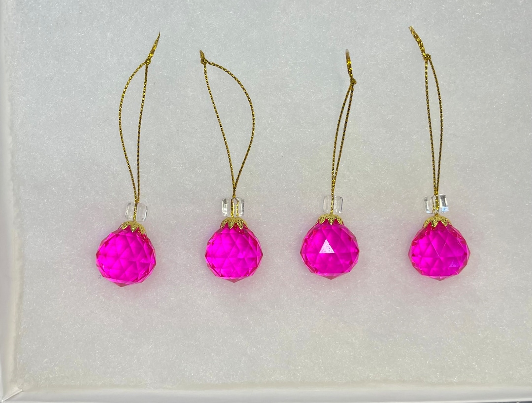 Crystal Ball Ornaments, Ball Ornaments, Crystal Suncatchers, Hot Pink