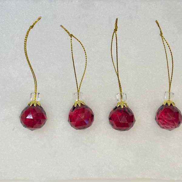 Crystal Ball Ornaments, Ball Ornaments, Crystal Suncatchers, Dark Red Crystal Ball Ornaments, Xmas Decorations, Window Decorations