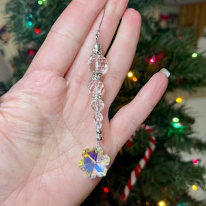 Crystal Snowflake Icicle Ornaments, Crystal Beaded Ornaments, Crystal Snowflake, Handmade Christmas Decorations, Home Decorations, Icicles