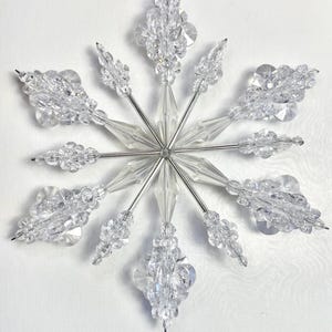 Snowflake Ornament, Beaded Snowflake Ornament, Handmade Christmas Ornament, Christmas Decorations, Large Snowflake Ornament, Home Decor