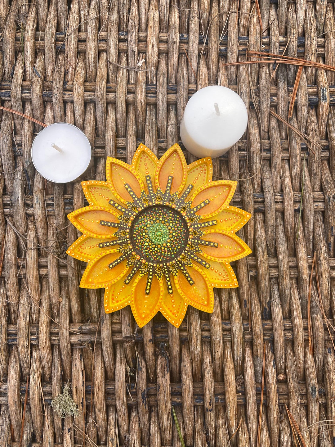 Sunflower Candle Holder, Votive Candle Holder, Tea Light Candle Holder