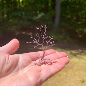 Wire Tree Sculpture, Wire Sculpture, Purple Wire Wrapped Tree Sculpture, Mini Tree Sculpture, Table Top Art, Wire Art, Table Top Sculpture