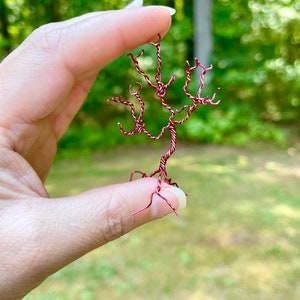 Wire Tree Sculpture, Wire Sculpture, Pink Wire Wrapped Tree Sculpture, Mini Tree Sculpture, Table Top Art, Wire Art, Table Top Sculpture