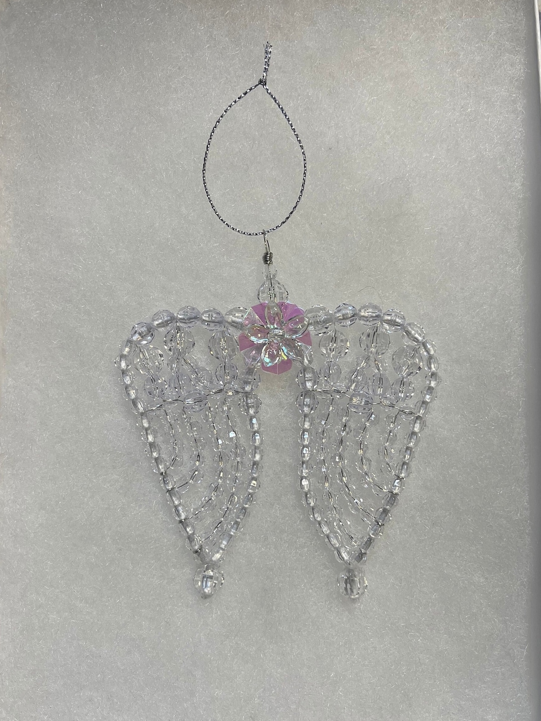 Beaded Angel Wing Ornament, Angel Wing Suncatcher, Christmas Ornament