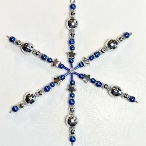 Silver Star Snowflake Ornaments, Blue Snowflake Ornaments, Disco Ball Snowflake, Christmas Decorations, Christmas Tree Ornaments, Snowflake