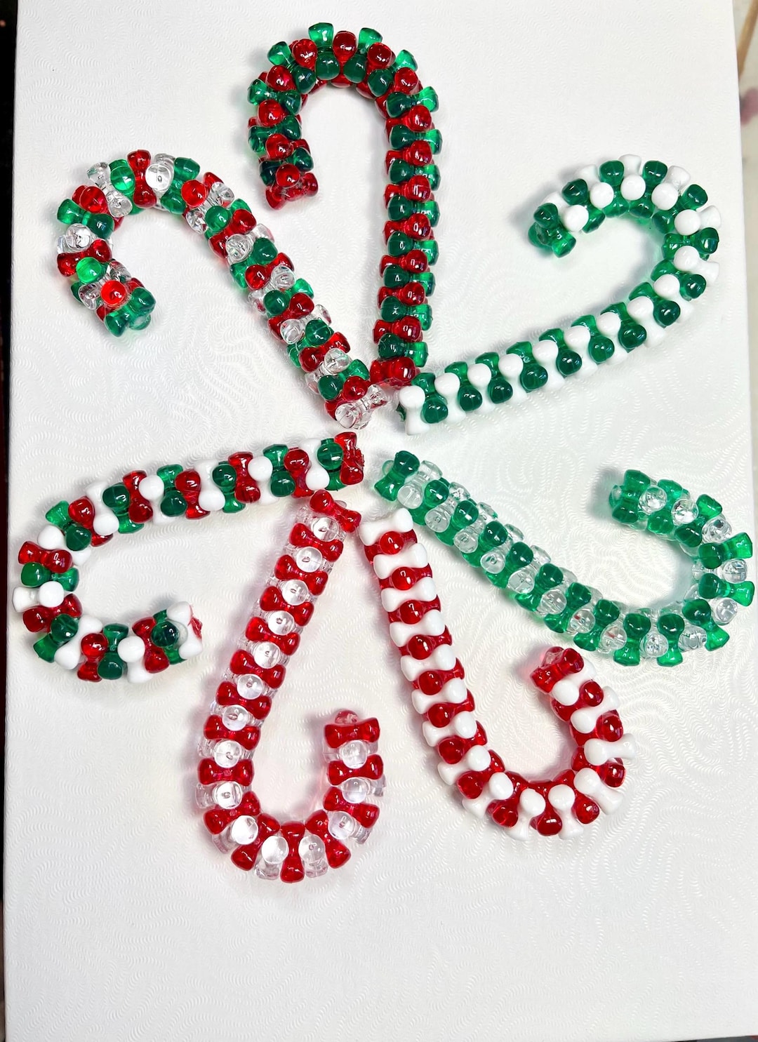 Beaded Candy Cane Christmas Ornament, Holiday Decor - Etsy