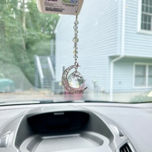 Moon and Star Sun Catcher, Rear View Mirror Accessories, Window Decoration, Car Accessories, Moon and Star Rearview Mirror Charm, Suncatcher