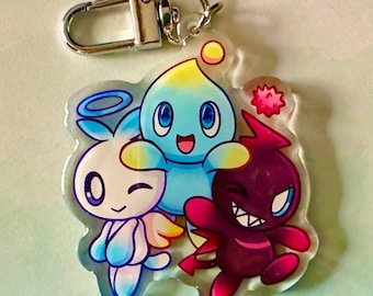 Chao trio keychain! 2.5 inches (63.5 mm)