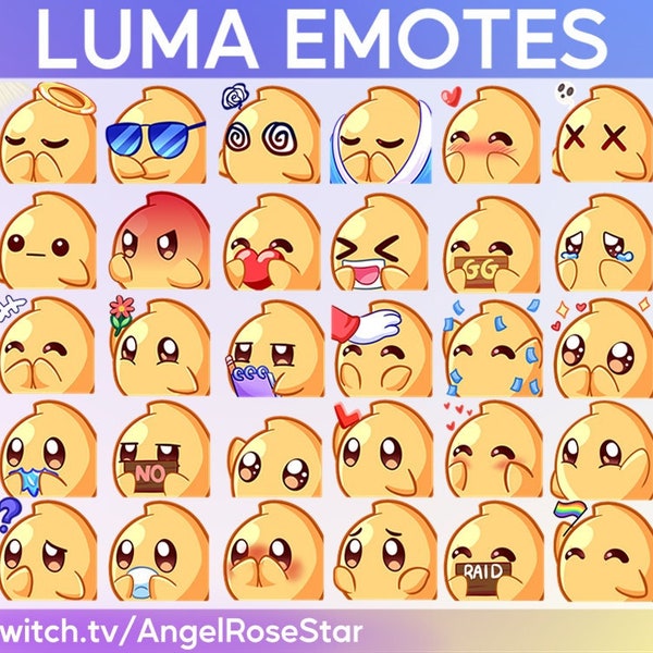 LUMA EMOTES (30)| Twitch, Discord. youtube | Luma Emoji Emote Bündel