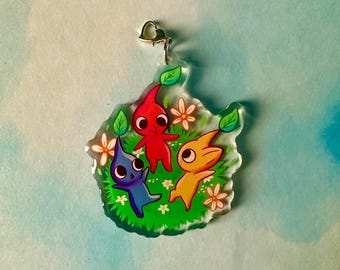 Trio Pikmin Keychain! 2.5 inches