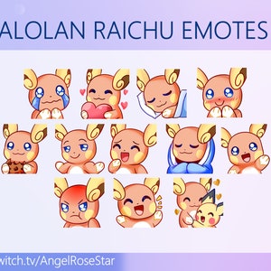 ALOLAN RAICHU EMOTES (12)| Twitch , Discord. youtube | Cute Alolan Raichu Emoji Emote Bundle