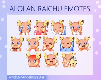 Alolan Raichu Emotes | Emoji Bundle (Digital Download)