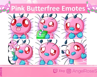 Pink butterfly emotes ( 6 ) | One of a Kind