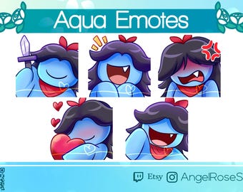 Deltarune: Aqua Emote bundle! (5)