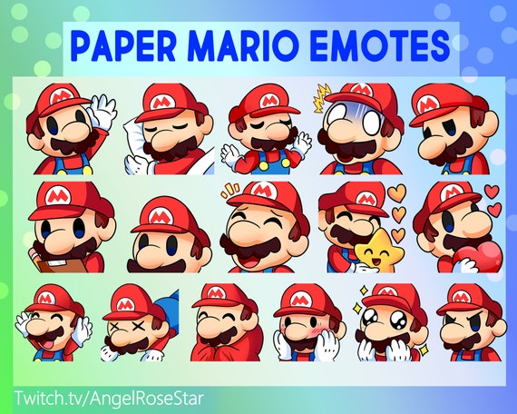 PAPER MARIO EMOTES 16 Twitch , Discord. Youtube Cute Paper Mario Emoji  Emote Bundle - Etsy Australia
