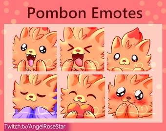 Pombon Emote Pack: 6 Twitch/Youtube/Discord Expressions