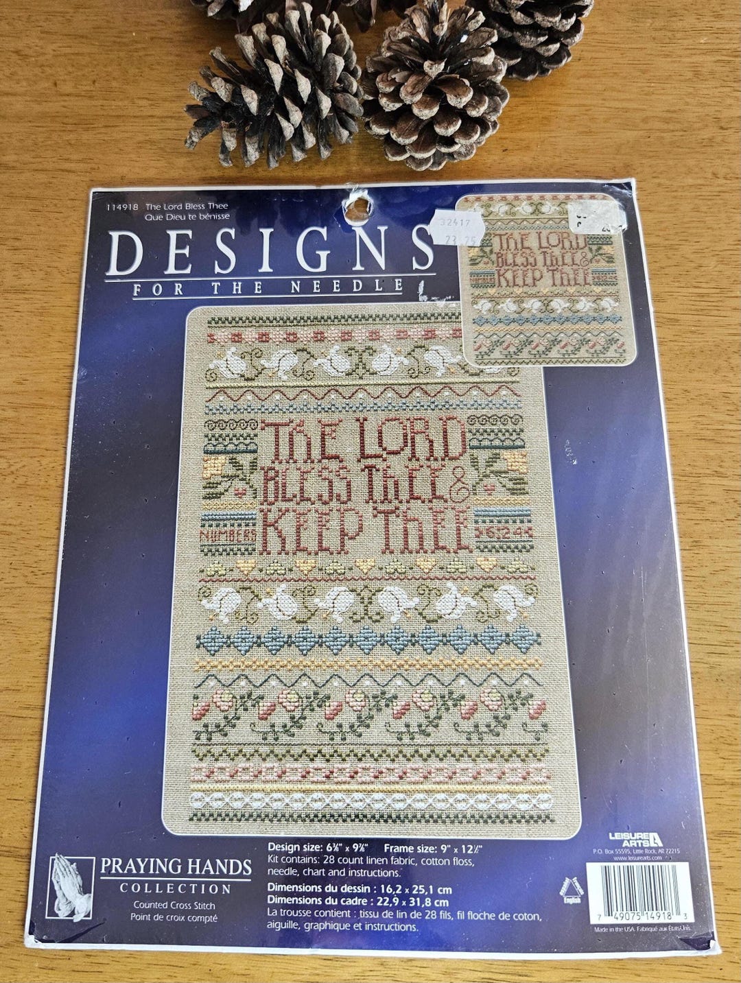 Leisure Arts Praying Hands Cross Stitch Kit the Lord Bless Thee 114918 ...