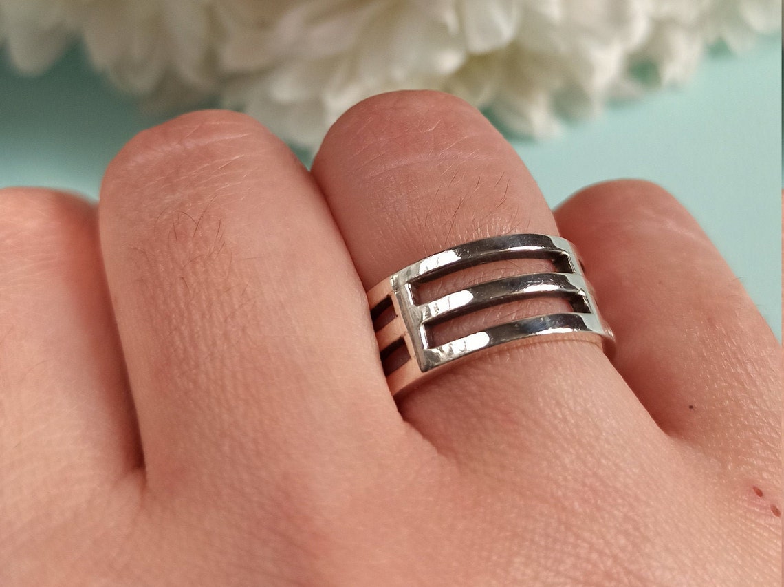 Silber breiten Ring für Frauen Daumen Ring Silber.925 Sterling Etsy