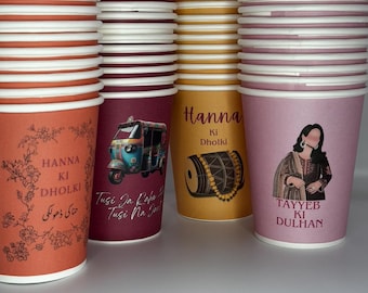 personalised custom cups | mendhi cups | birthday | party | engagement | dholki | nikaah | qawaali