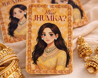 Karta kolczyków Jhumki | Mendhi Favor, Sangeet i Jago